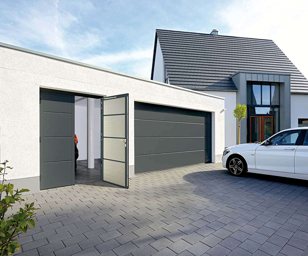 side hinged garage door