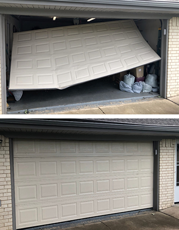 garage door before and after repair